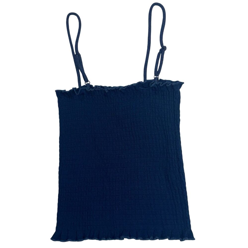 CHASER Navy Smocked Tank Top Size Small NWOT